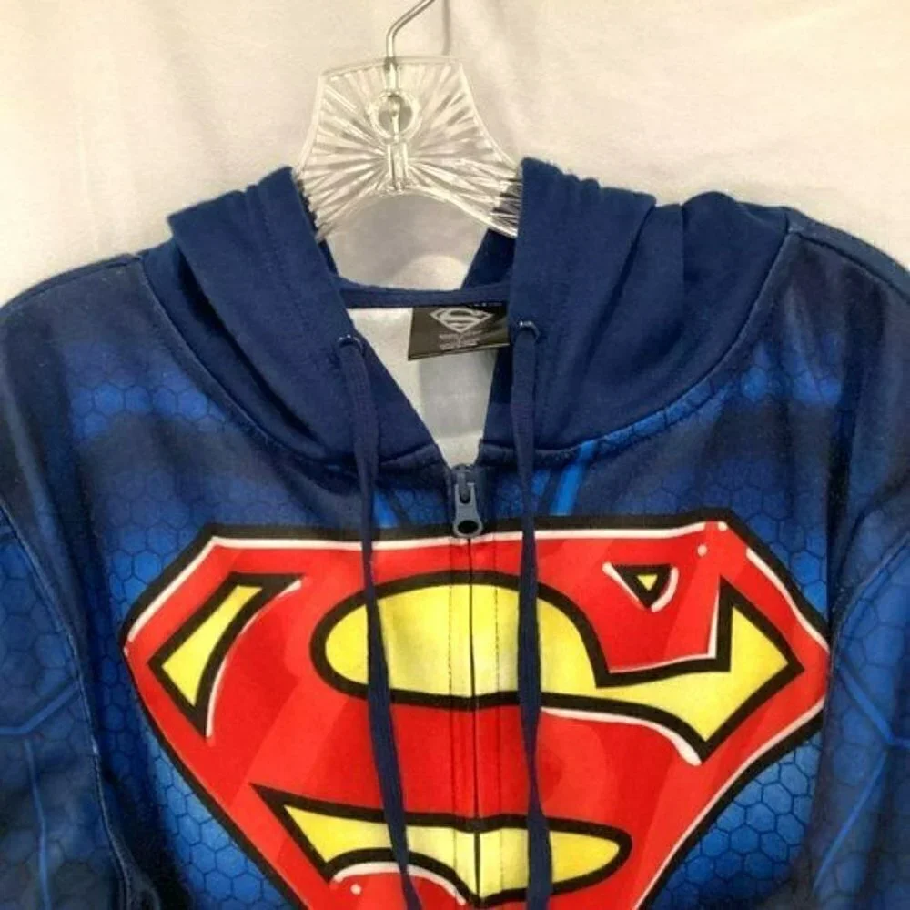 D C Comics Superman Unisex Full Zip Hoodie Sweatshirt Sz Men's Small Superheroes - Picture 3 of 10
